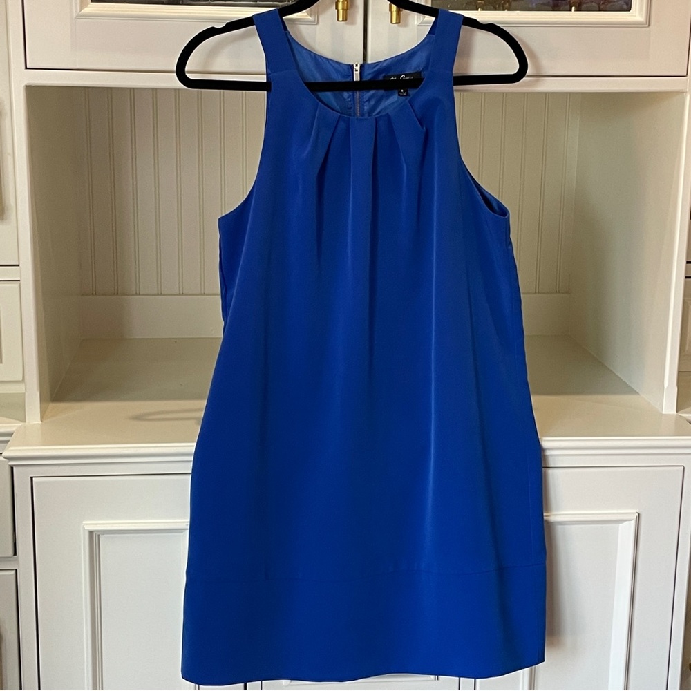 Oleg Cassini Royal Blue Shift Sleeveless Dress